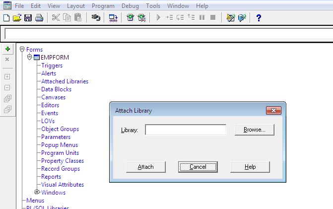 PLSQL attached libraries