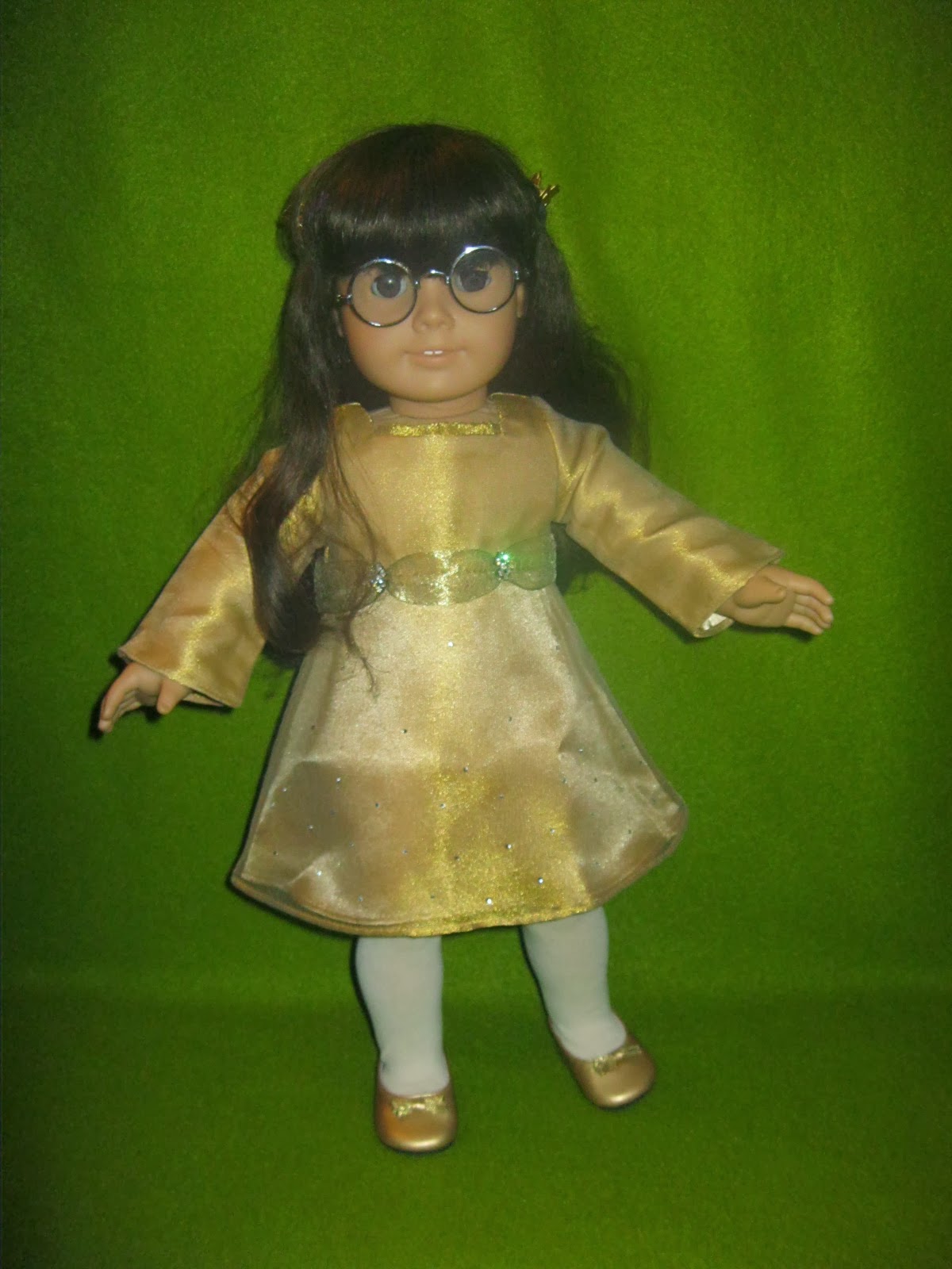 american girl gold dress