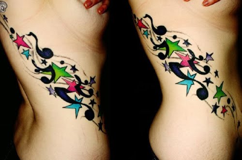 Estrelas da Música desenho de tatuagem para as mulheres