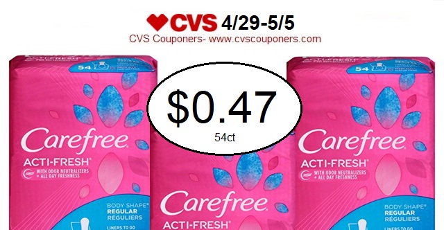 http://www.cvscouponers.com/2018/04/hot-pay-047-for-carefree-pantiliners-54.html