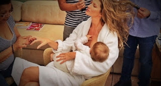 Tom Brady's Wife Gisele Bündchen feeding her baby