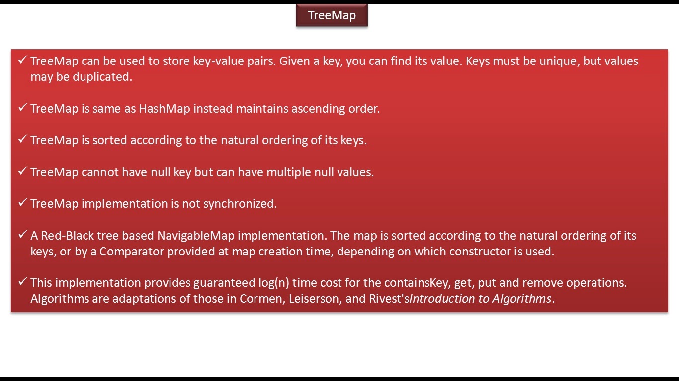 JAVA EE: Java : Collection Framework : TreeMap (TreeMap Introduction)