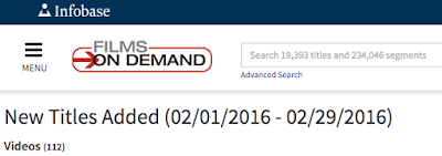 Films on Demand Logo and new title search results