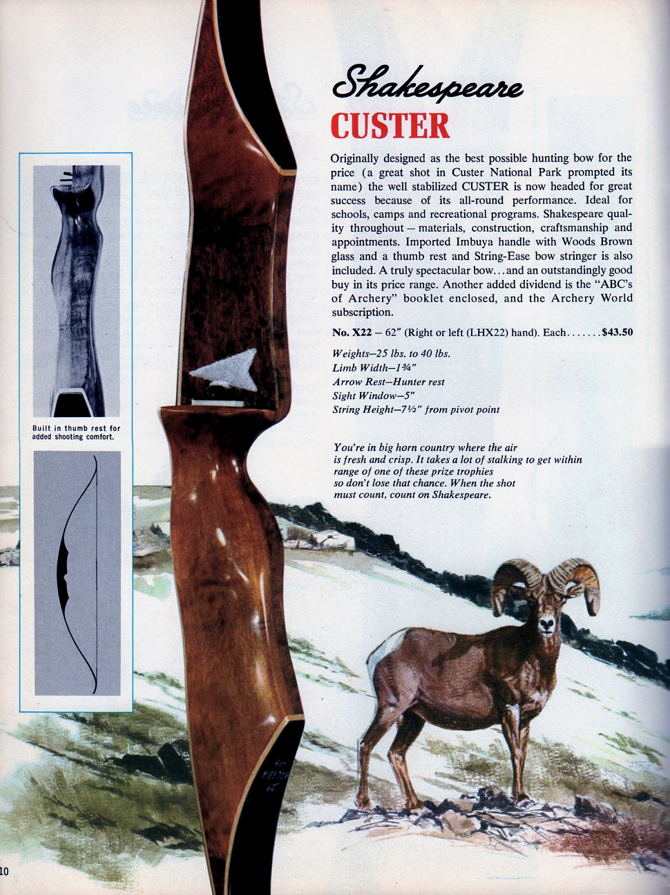 VINTAGE SHAKESPEARE / ROOT ARCHERY Shakespeare Model X22 and THE