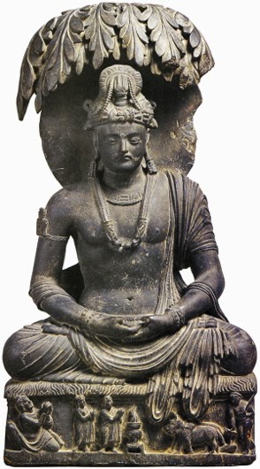  Buddha Bodhisattva seated statue, the 2nd- 3rd century, h.0.7m, stone 