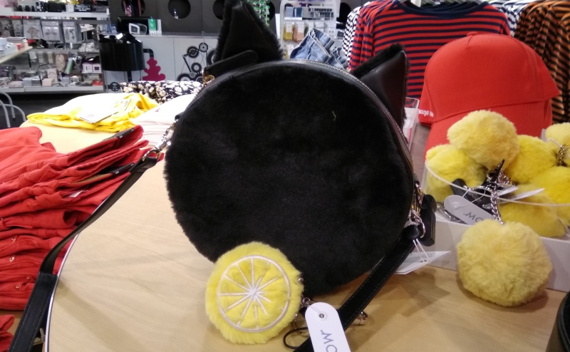 black cat ears bag round back lemon key chain monki store rotterdam 