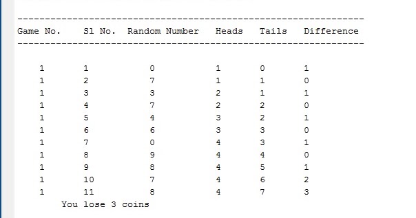 Gambling Game Code Implementation in Matlab and C - Simulation