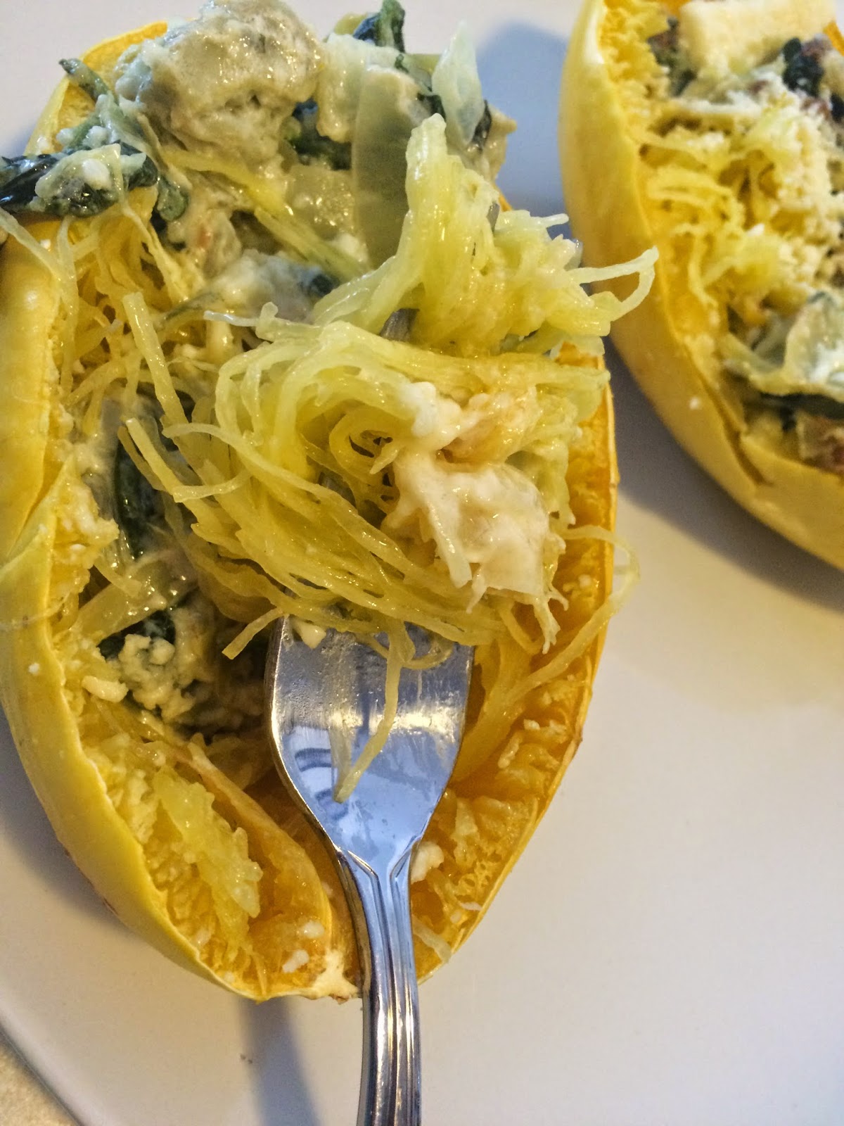 Simple as 1-2-3: Spinach Artichoke Spaghetti Squash Recipe