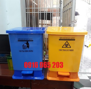 Thùng rác bệnh viện 30 lít xanh dương