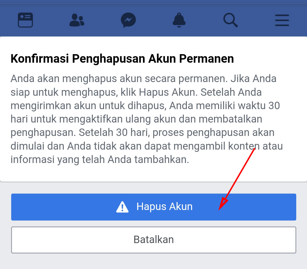 Cara Menghapus Akun FB Secara Permanen Lewat HP | Espada Blog