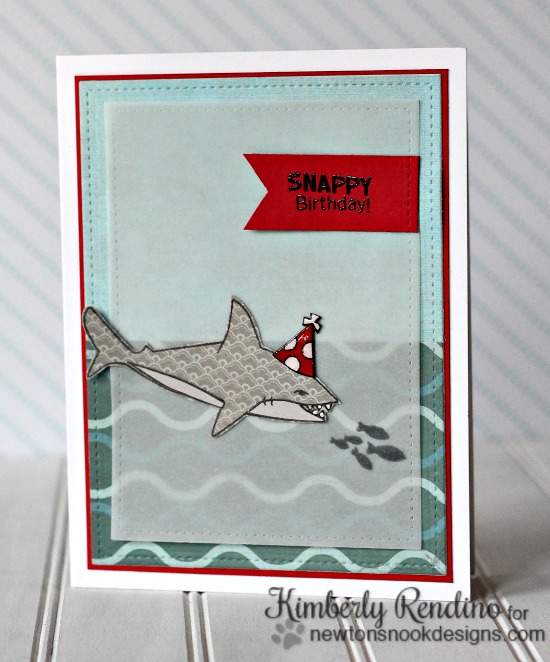 Snappy Birthday Card by Kimberly Rendino | Shark Bites stamp set by Newton's Nook Designs