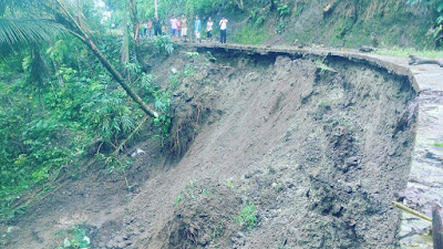 Jalan Sepanjang 50 Meter Amblas, Akses Antar Dusun Wonosido Tersendat