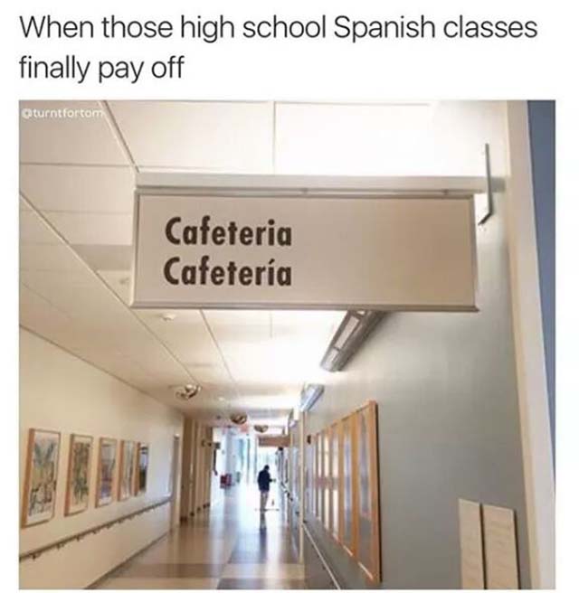 When those high school Spanish classes finally pay off