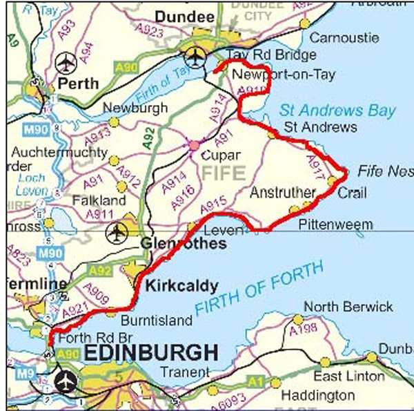 Detailed Map Of Fife - Bennie Rosalynd