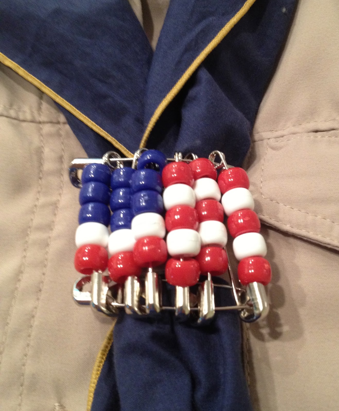 1001 Goals Beaded Flag Neckerchief Slide for Cub Scouts