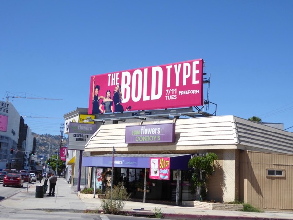 The Bold Type TV series billboard La Cienega Boulevard Bold Type TV series billboard
