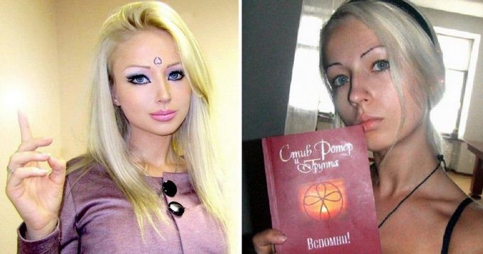 Valeria Lukyanova Before and After Make-Up.