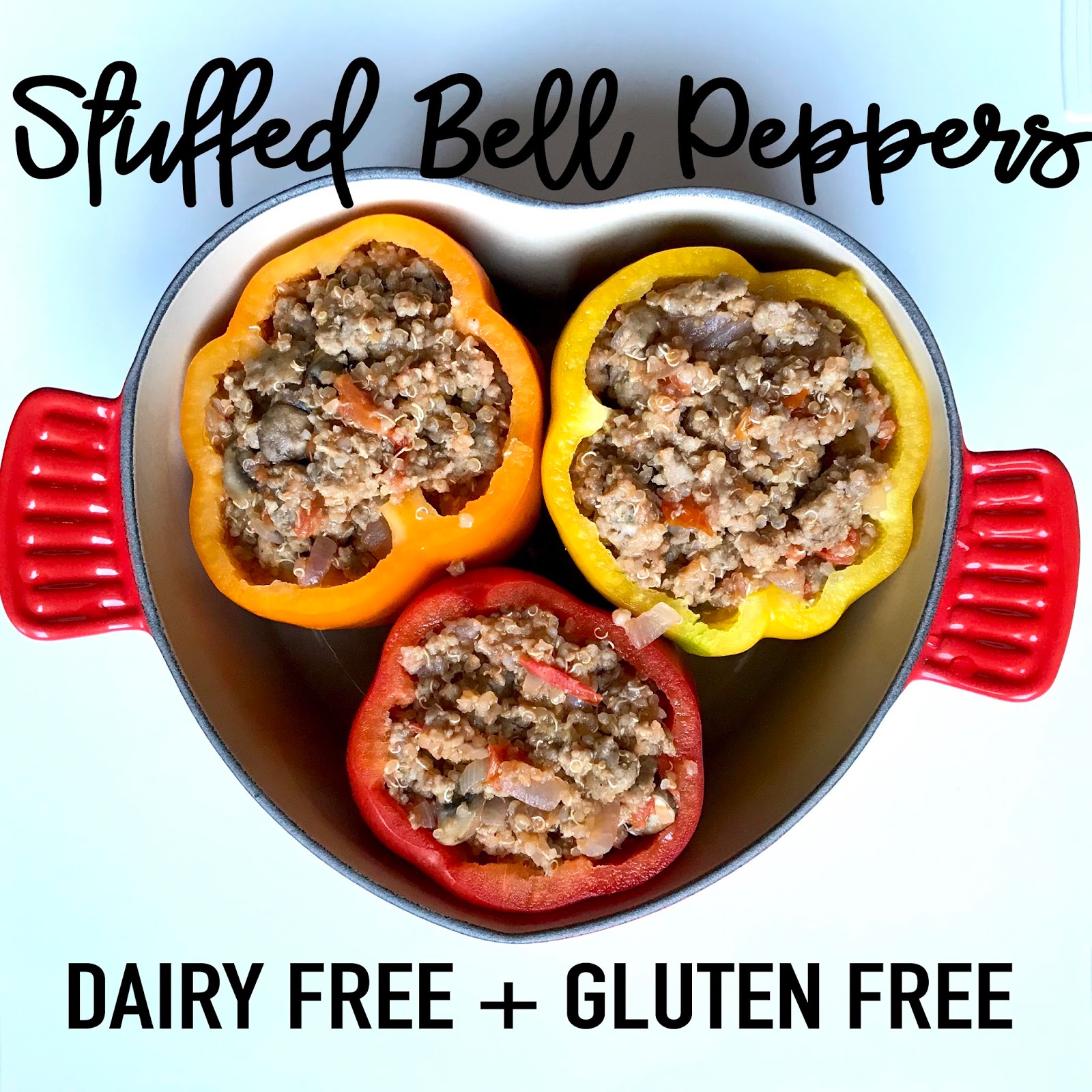 Sausage & Quinoa Stuffed Bell Peppers Gluten Free + Dairy Free