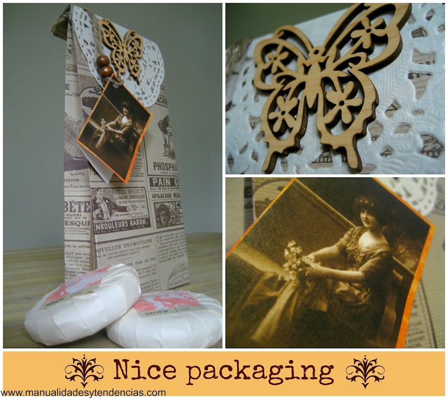 DIY envoltorio para regalo vintage / Vintage paper wrap / papier cadeau vintage