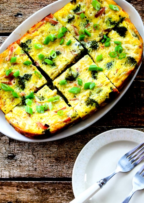 Kalyn's Kitchen®: Slow Cooker Frittata with Broccoli, Ham, and Swiss