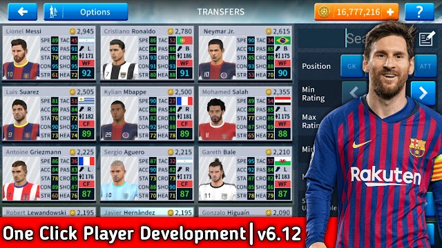 Dream League Soccer 2019 Mega MOD Apk v6.13 (All Players Unlocked+One Click Players Development)