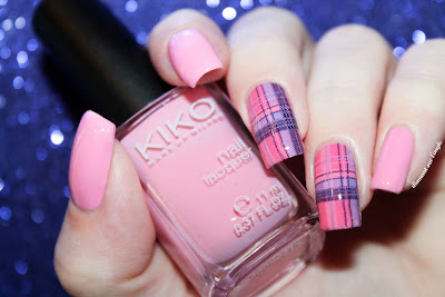 Pink Tartan Nail Art