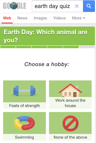Google's Earth Day Quiz