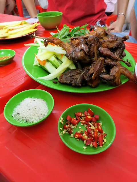 Spicy quail on the Back of the Bike Street Food Tour in Ho Chi Minh City Vietnam
