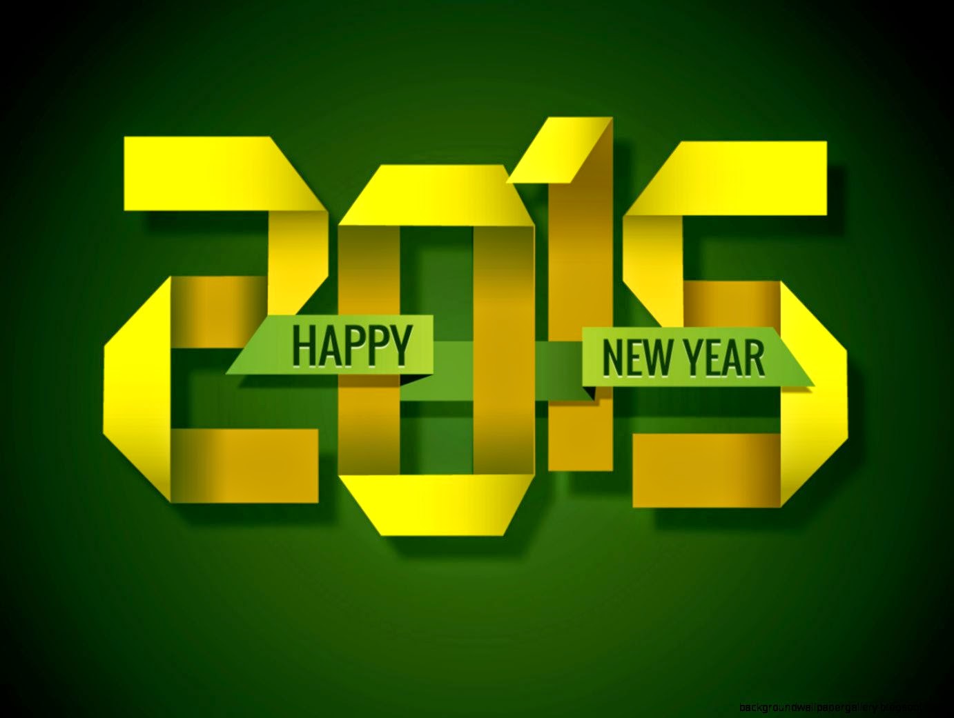Design Happy New Year Green Wallpaper