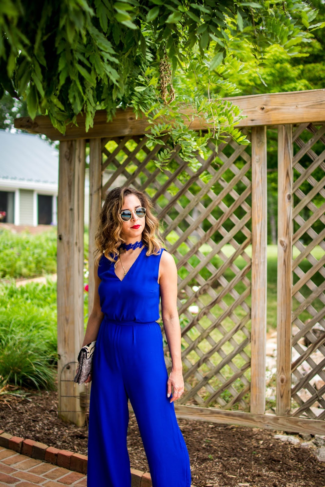 blue jumpsuit wedding