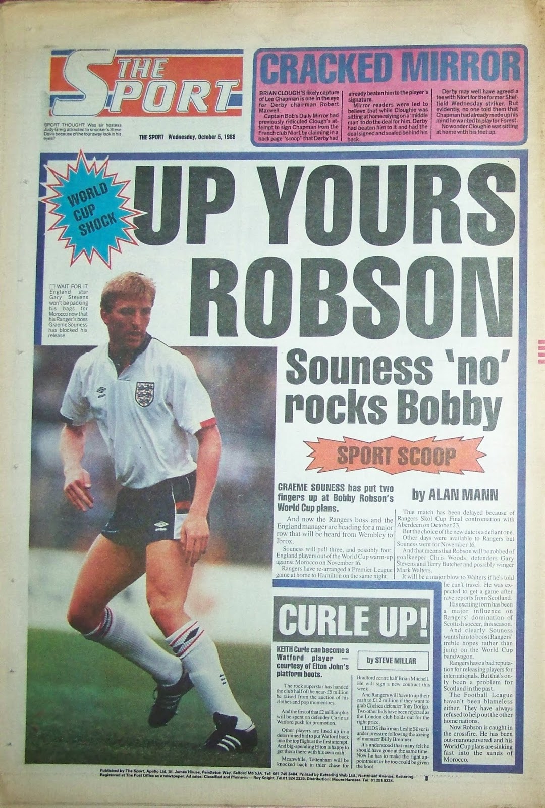 The Sport Newspaper 5 October 1988