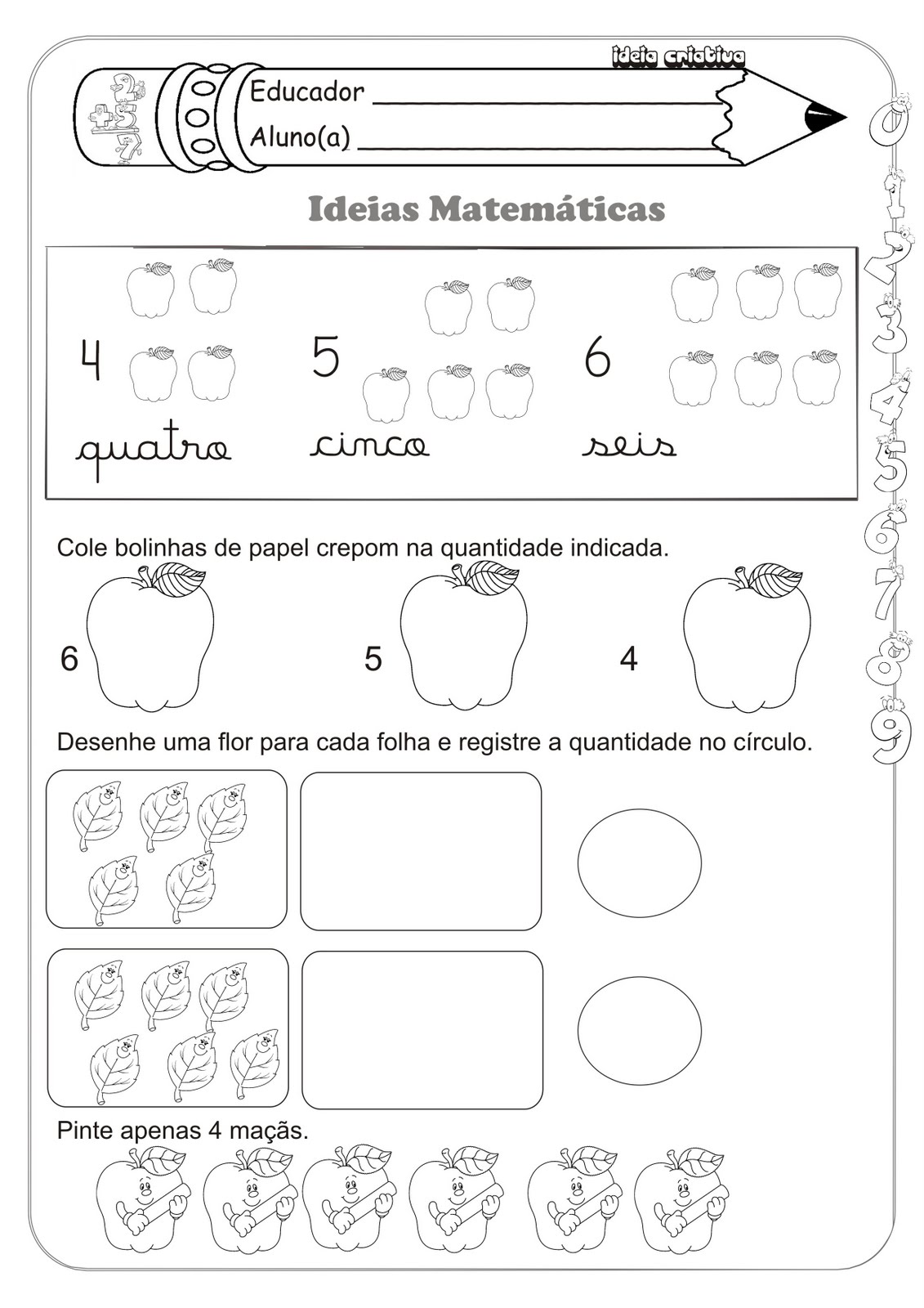 Atividade de Matemática para 1º ano – Números e quantidades