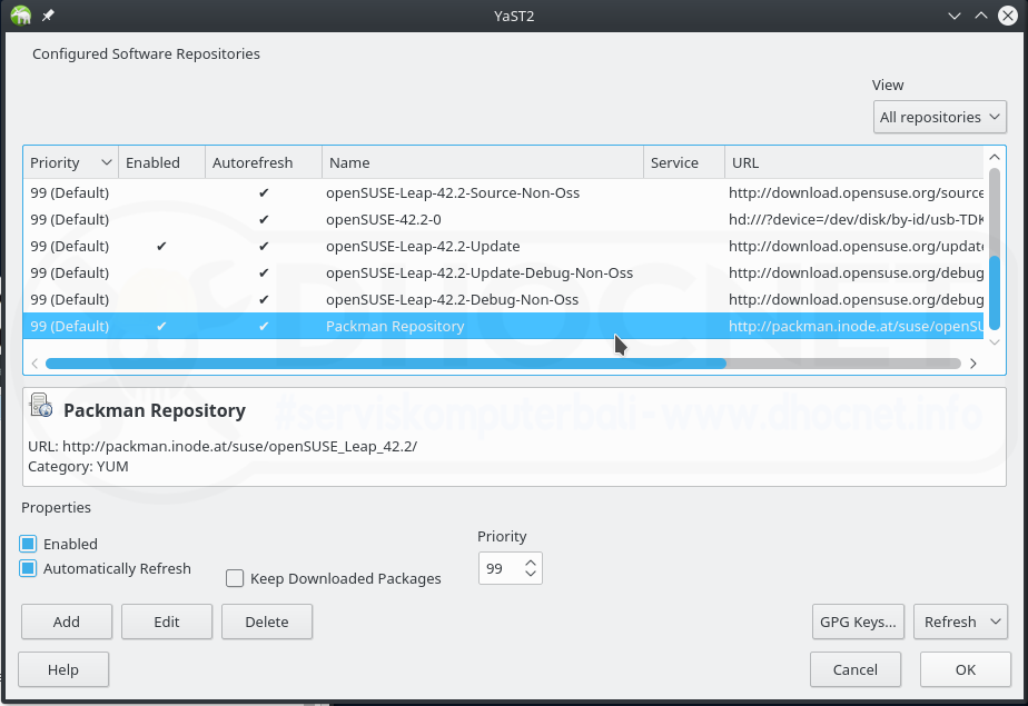 Cara Menambah Repositori PackMan Pada openSUSE Leap (42.2) - blog.dhocnet.info