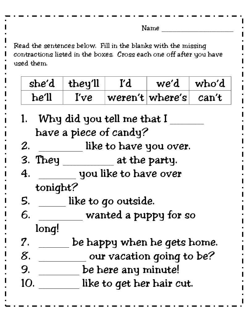 First Grade Funtastic: Contraction Word Snowmen