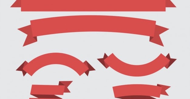 Set of Ribbons and Banners Free Vector ~ vectorkh