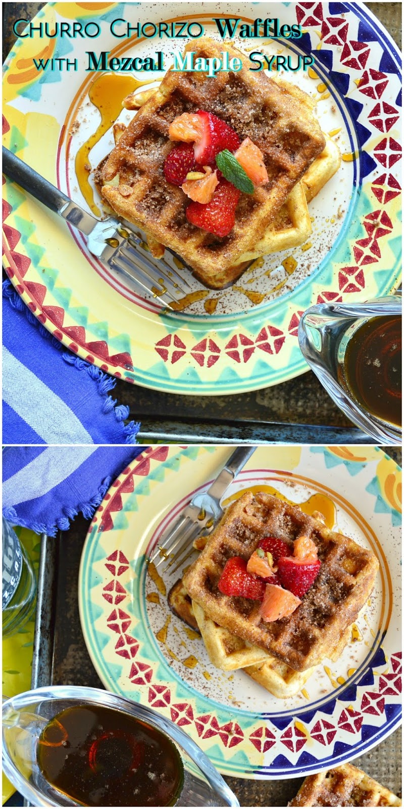 This is How I Cook Churro Chorizo Waffles with Chile Mezcal Maple Syrup