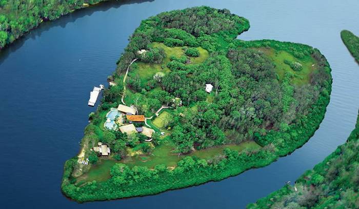 Private island in Noosa River in Queensland, Australia