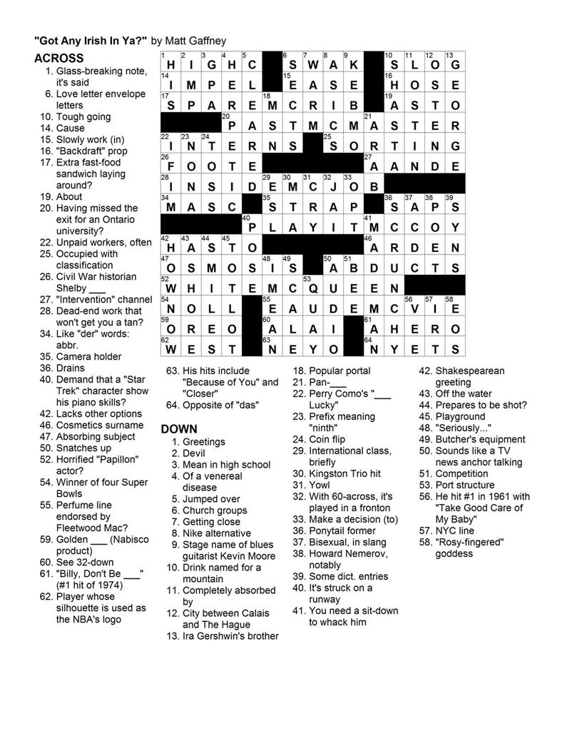 Matt Gaffney s Weekly Crossword Contest MGWCC 147 Friday March matt-gaffney-s-weekly-crossword-contest-mgwcc-147-friday-march