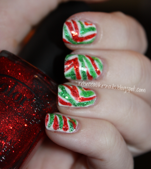 rebecca likes nails Christmas Zebra!