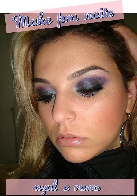 Maquiagem azul com roxo