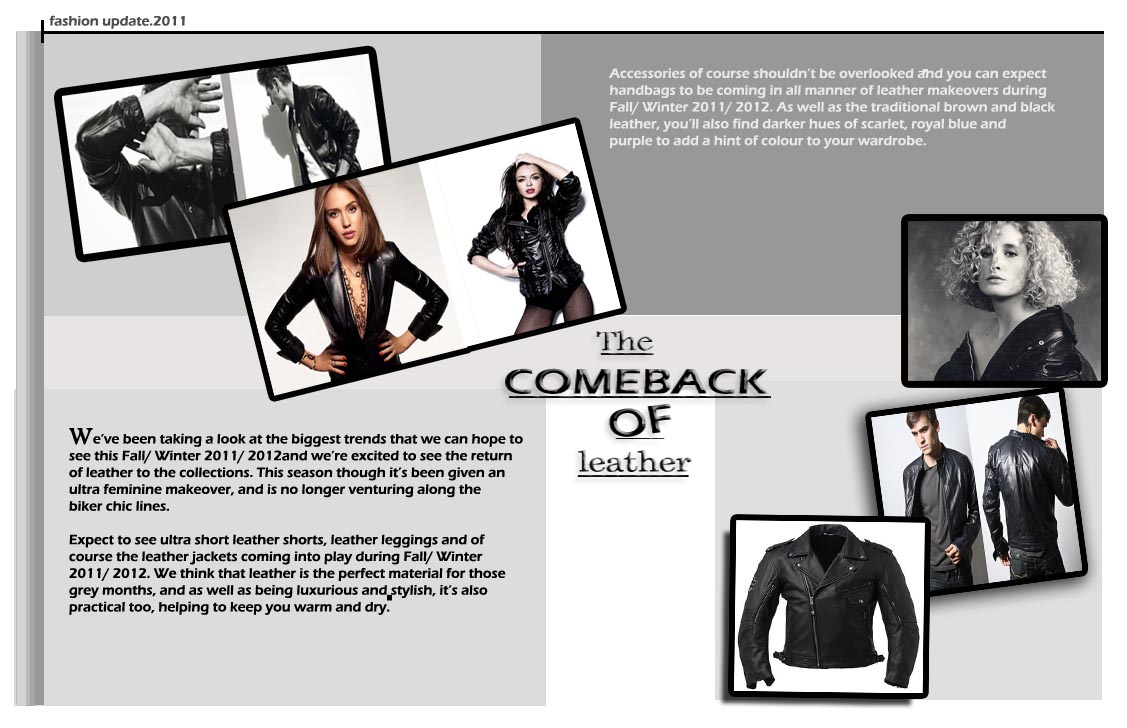 Some rough magazine layout created for a private magazine