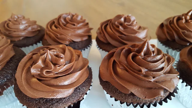 A Tray of Very Chocolate Cupcakes