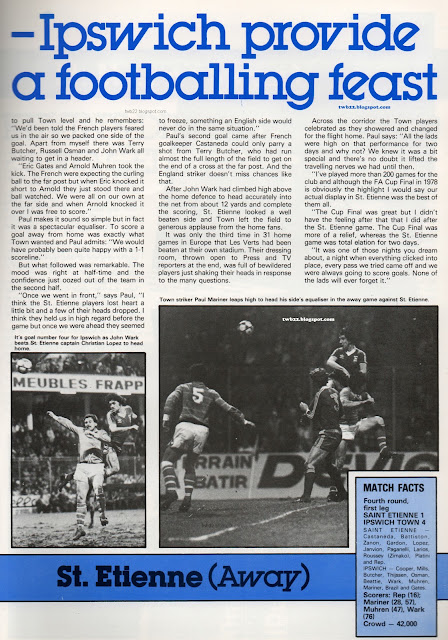 Fanion ASSE Ipswich Town - Coupe d'Europe 1980/1981 Fanion ASSE Ipswich Town - Coupe d'Europe 1980/1981