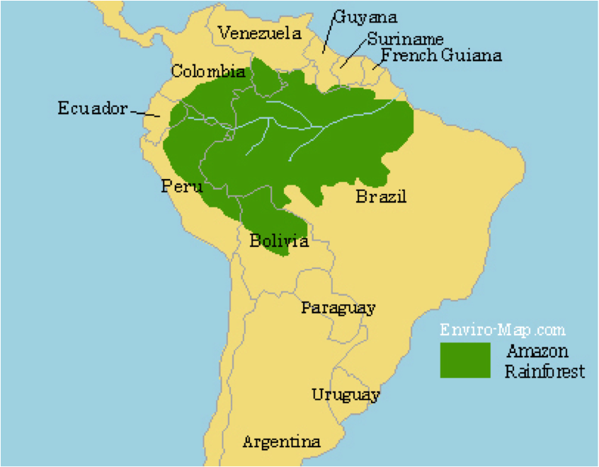 Where Is The Amazon Rainforest On A World Map - Teddy Gennifer