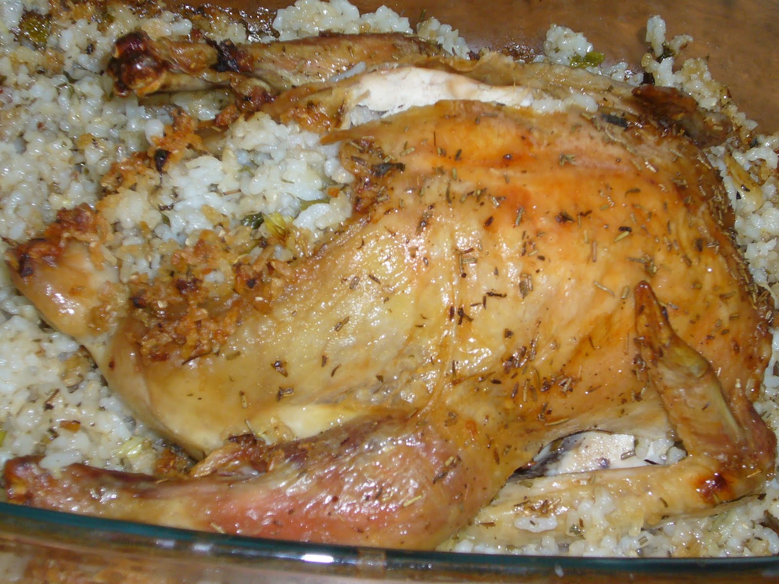 Conservation Mommy Roasted Chicken with brown rice stuffing