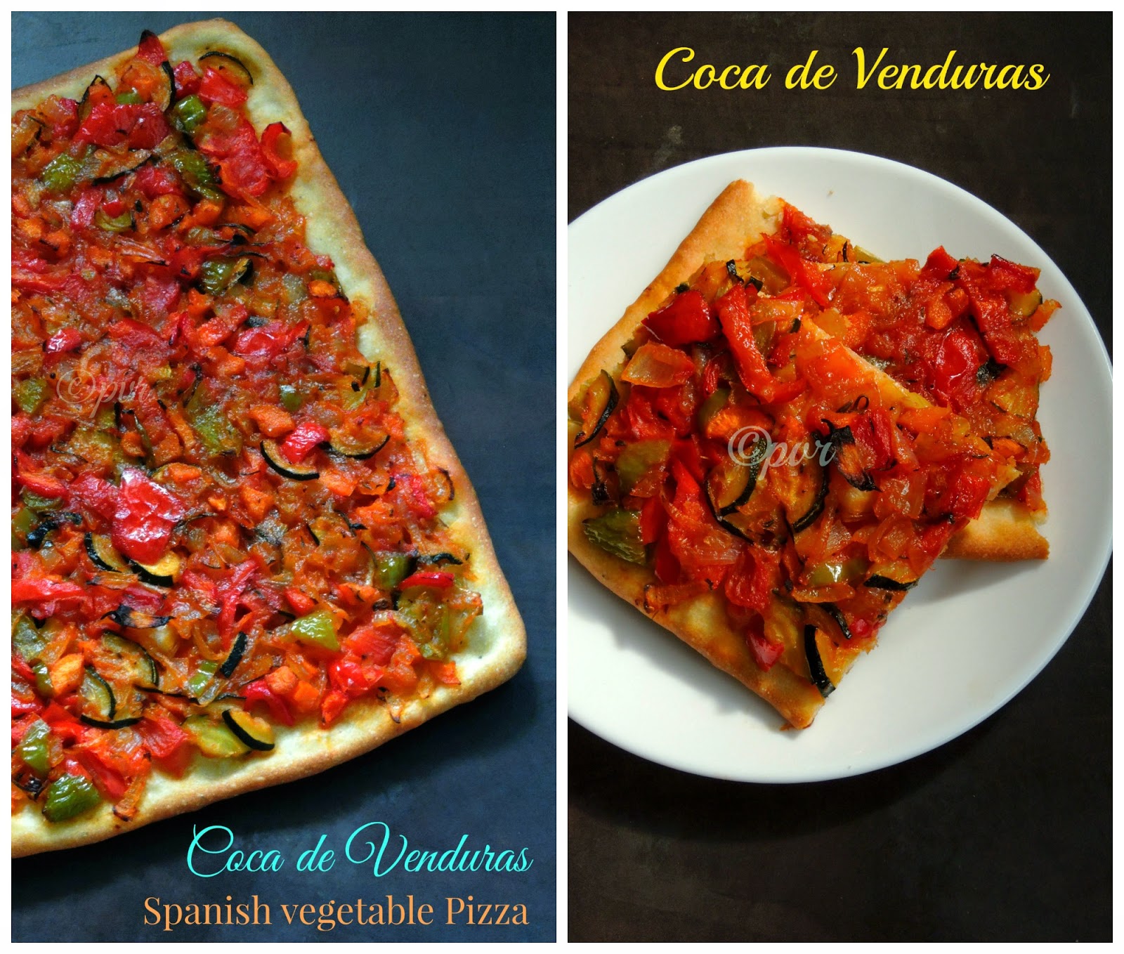 Coca de Venduras, vegan catalan vegetable pizza