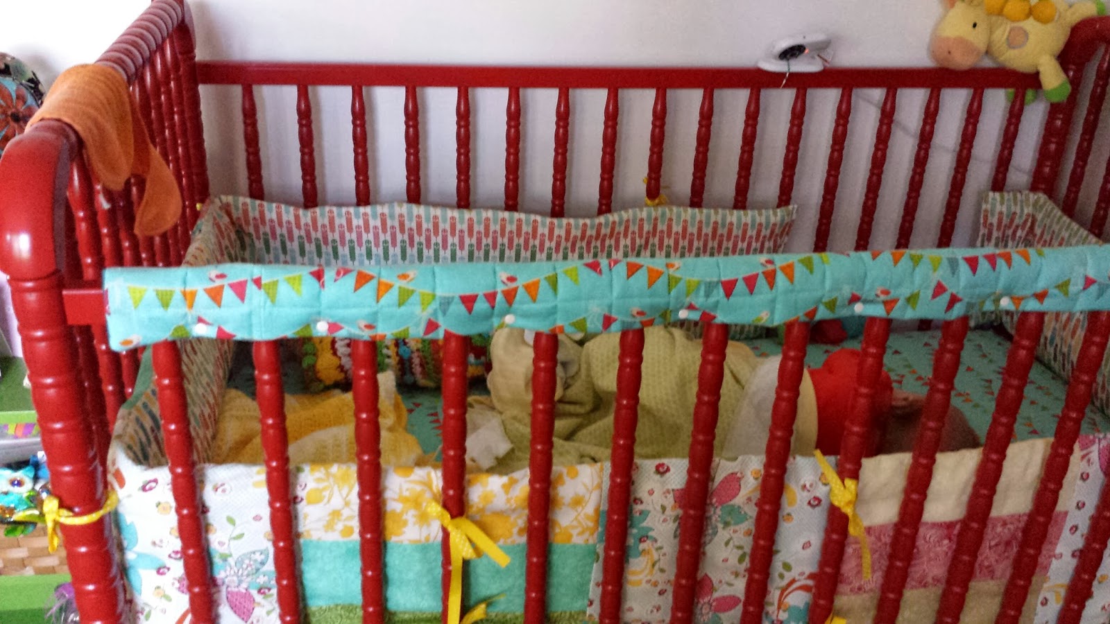 LouBee's Making Crib Rail Covers with snaps!! While She Sleeps!
