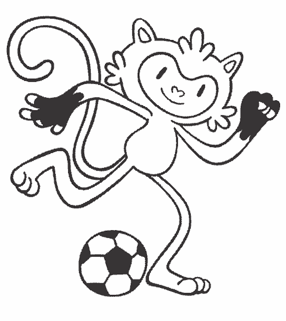 Mascote Vinicius praticando esportes olímpicos para colorir