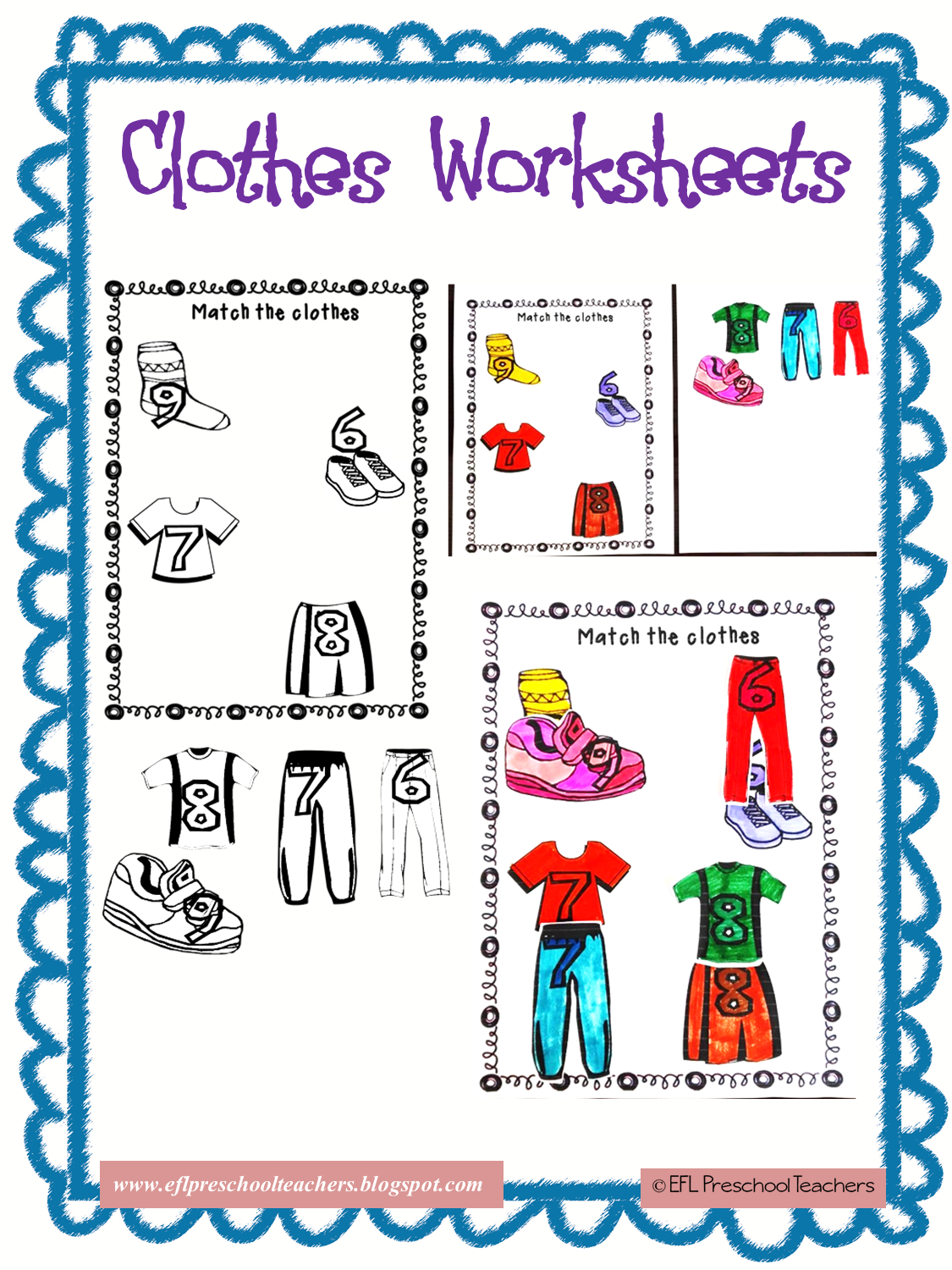 ESL/EFL Preschool Teachers Clothes Worksheets and Flashcards for ESL