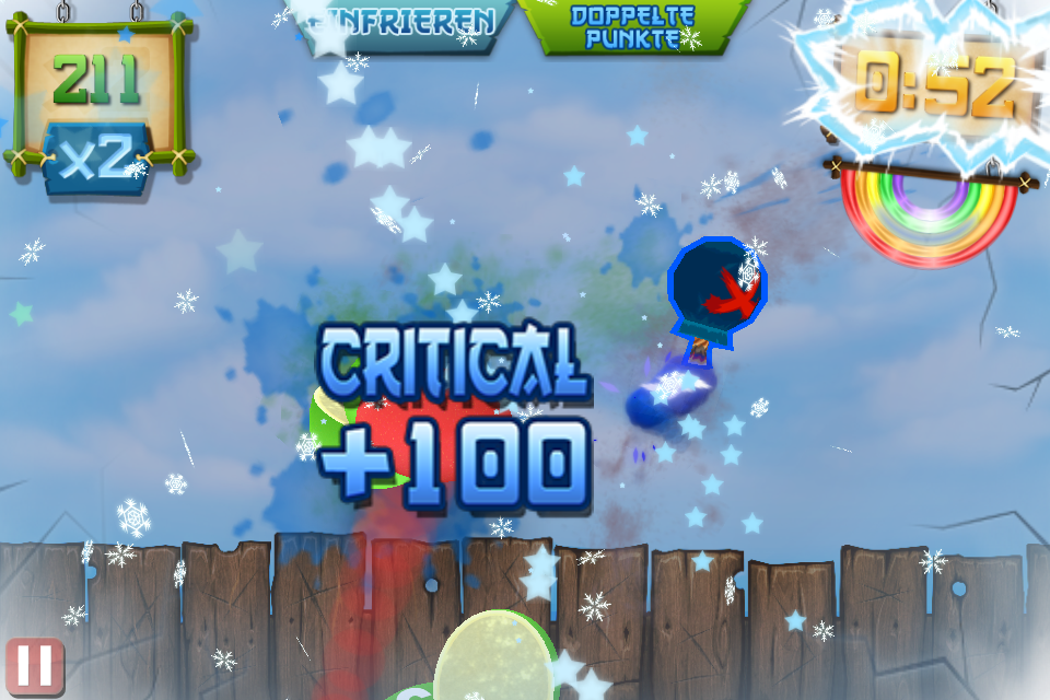 Top Gratis Games fürs iPhone Testbericht Fruit Ninja vs. Skittles